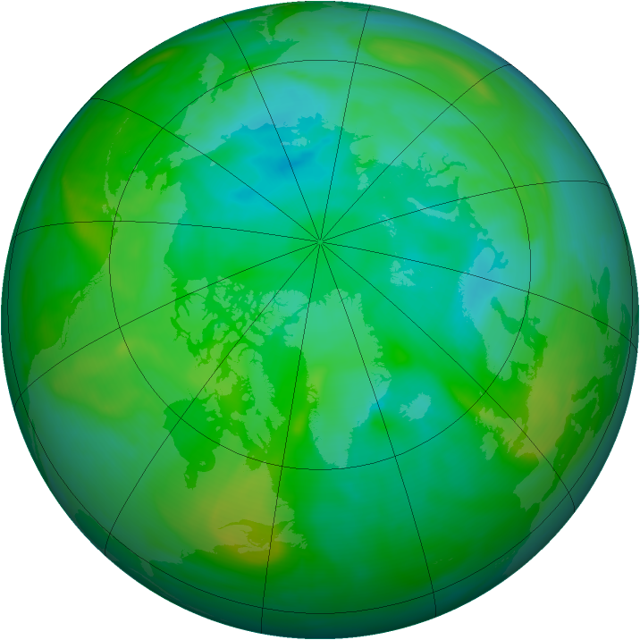Arctic ozone map for 12 August 2006